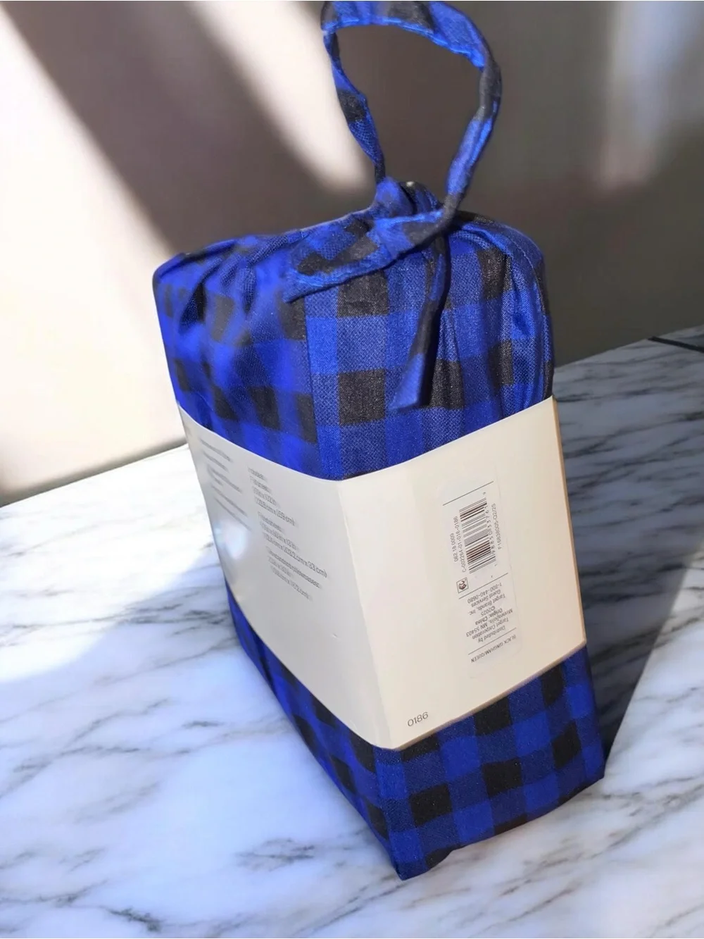 Cobalt Blue Checkered Queen Microfiber Sheets